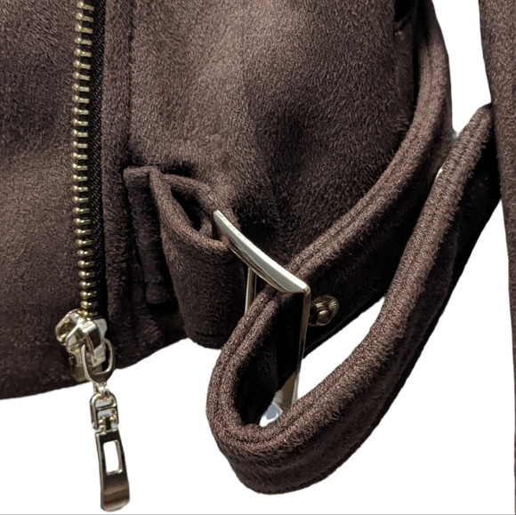 🆕 Romeo & Juliet Couture Faux Suede Chestnut Jacket M - Picture 3 of 4